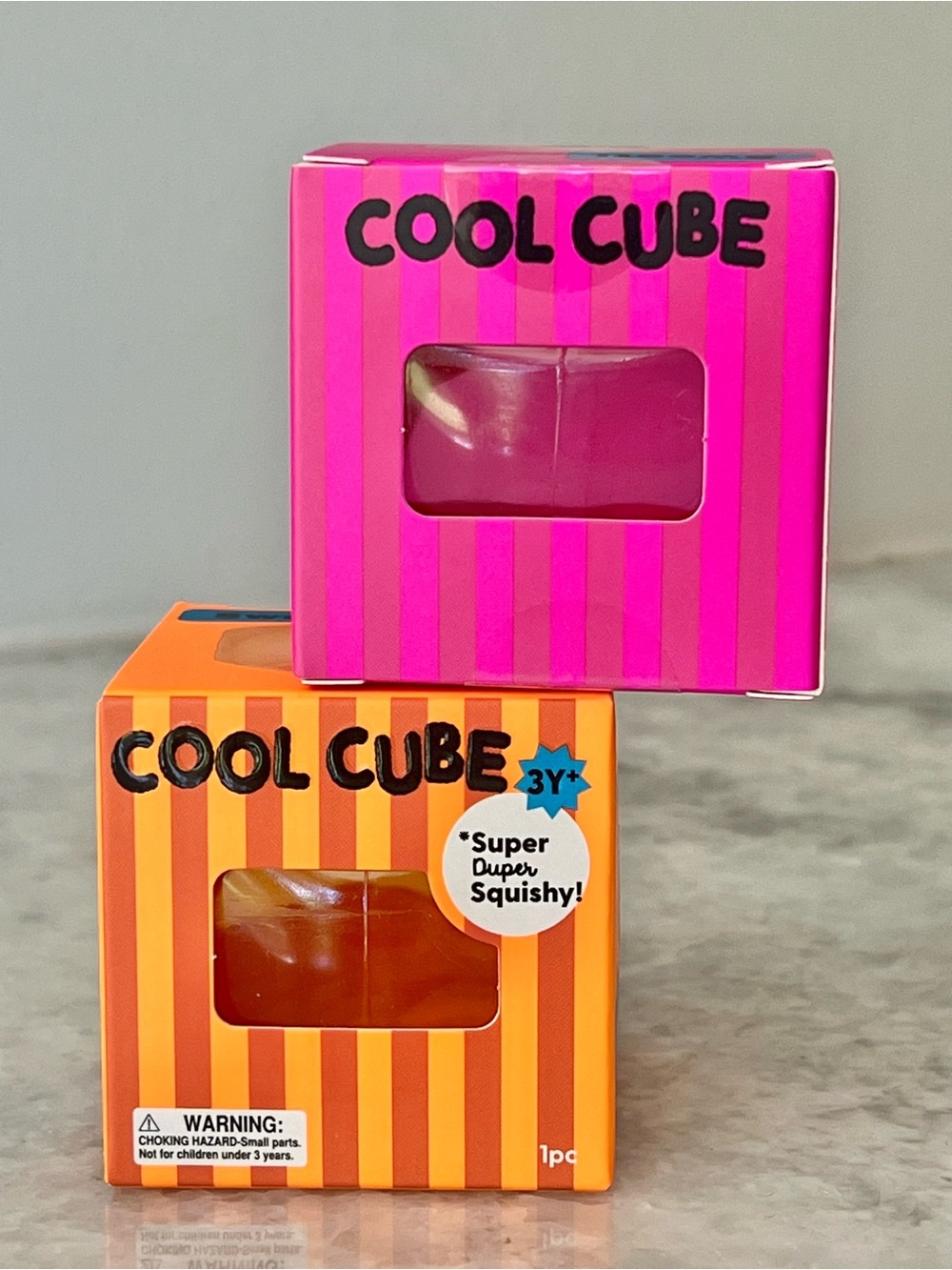 NEW J’adore COOL CUBE Pink & Orange Squishy Toys SET OF 2!